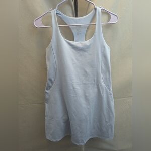 Light Blue Sleeveless Activewear Dress/Romper